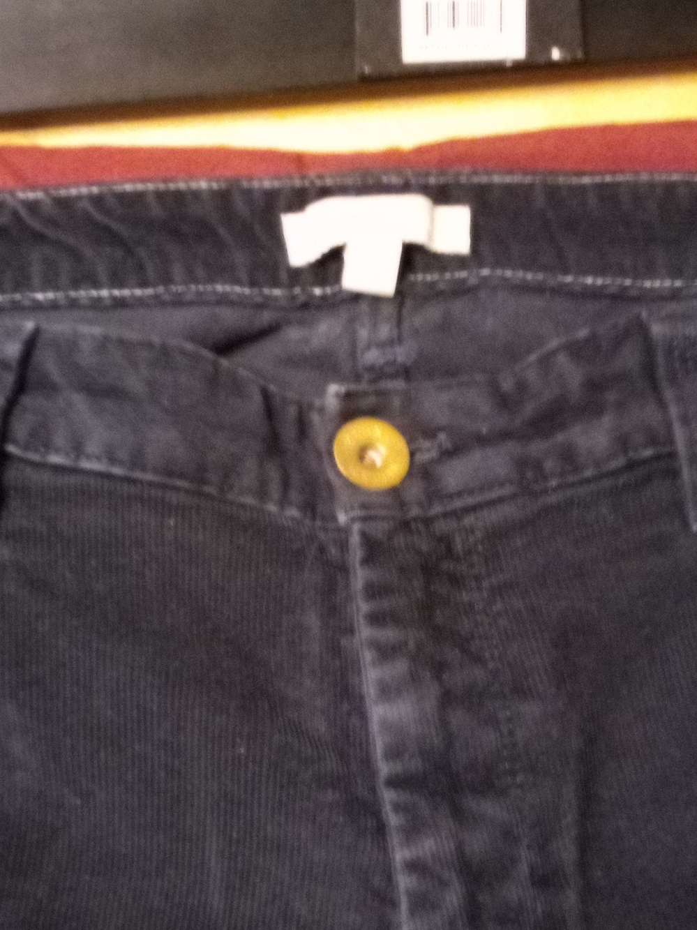 Banana Republic Dark Black Corduroy Jeans with Brass Button
